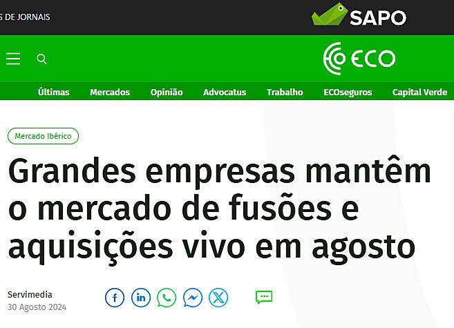 Grandes empresas mantm o mercado de fuses e aquisies vivo em agosto